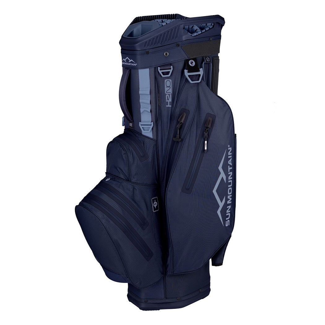 Sun Mountain H2NO Lite Cart Golf Bag - Navy/Trident - zipped pockets