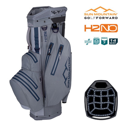Sun Mountain H2NO Lite Cart Golf Bag - Nickel/Cadet - features