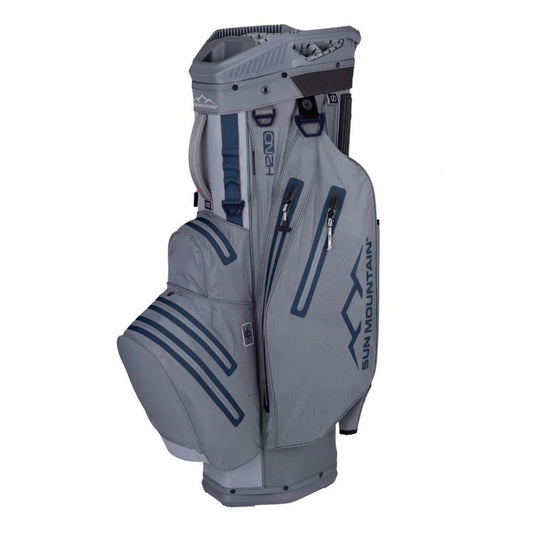 Sun Mountain H2NO Lite Cart Golf Bag - Nickel/Cadet - zipped pockets