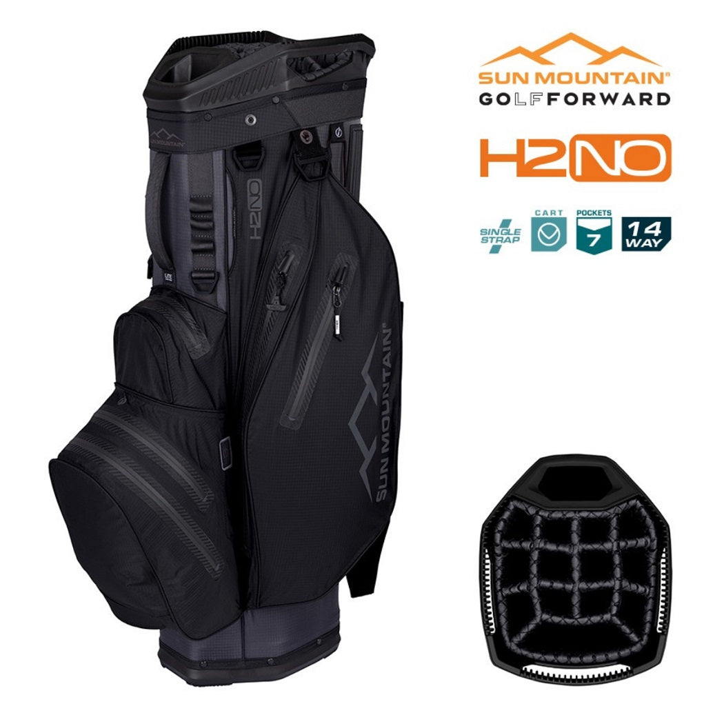 Sun Mountain H2NO Lite Cart Golf Bag - Steel/Black - features