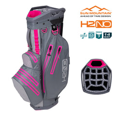 Sun Mountain H2NO Lite Golf Bag Waterproof Cart Bag Nickel/Cadet/Hot Pink