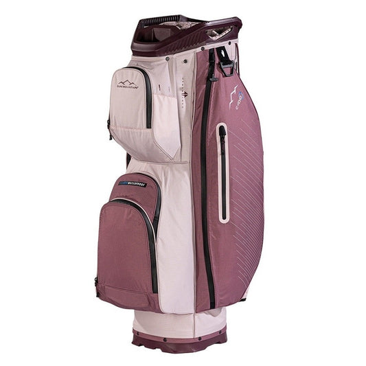 Sun Mountain H2NO C-100 Waterproof 14-Way Trolley Golf Bag - Mauve/Powder/Wine