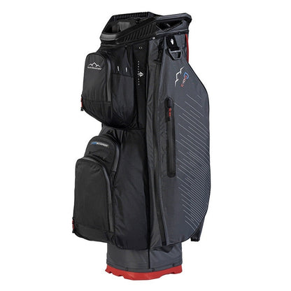 Sun Mountain H2NO C-100 Waterproof 14-Way Trolley Golf Bag - Steel/Black/Red