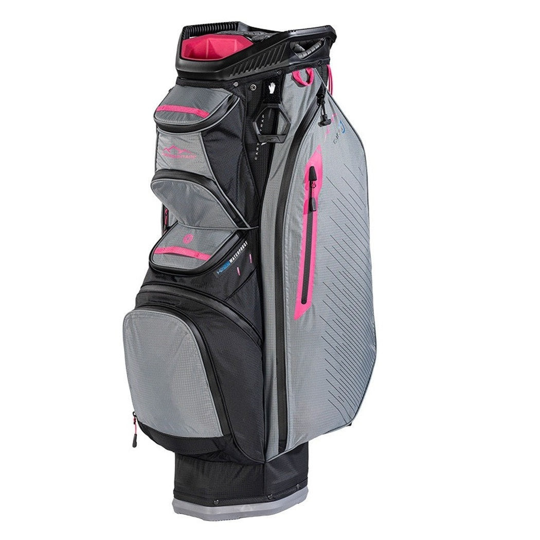 Sun Mountain H2NO C-130 Waterproof 14-Way Trolley Golf Bag - Black/Nickel/Pink