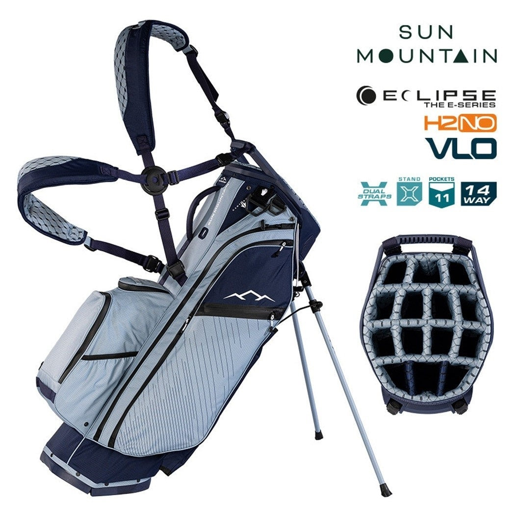 Sun Mountain Eclipse E4.5 VLO 14-Way Carry/Stand Golf Bag - Navy/Ash - features