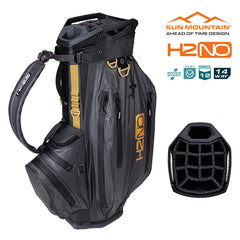 Sun Mountain H2NO Elite Golf Trolley Waterproof Cart Bag Steel/Black/Gold