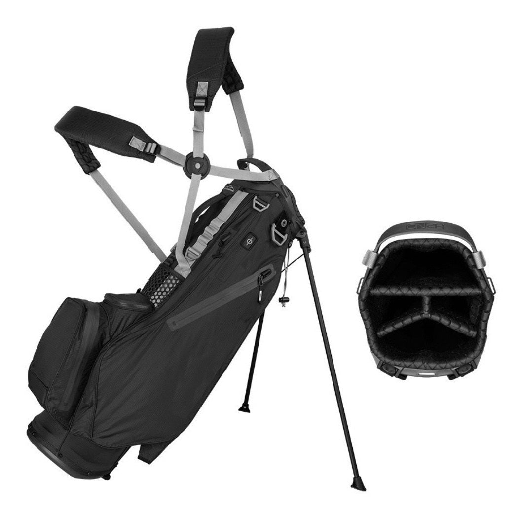 Sun Mountain H2NO LiteSpeed Waterproof 4-Way Stand Bag (No Logo) - Black - showing 4-way divider