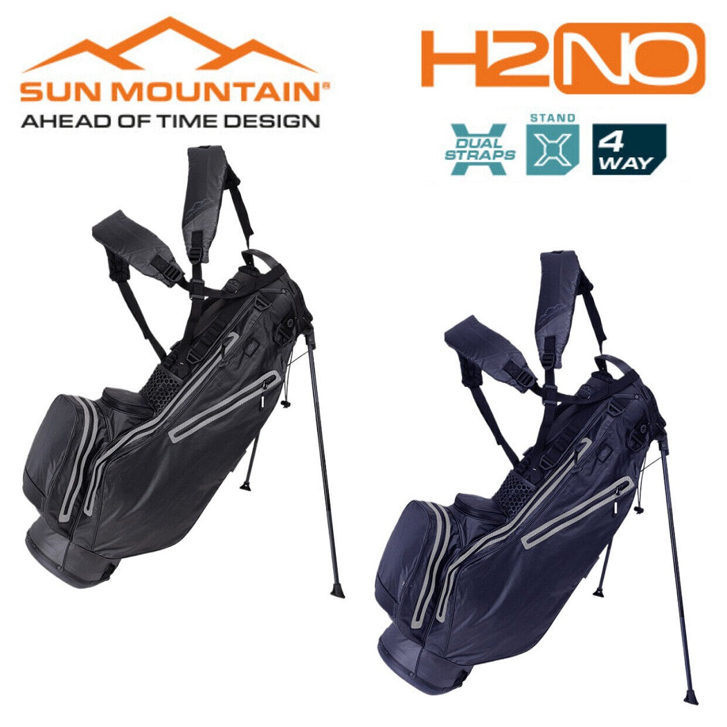 Sun Mountain H2NO Lite Speed Waterproof Golf Carry Stand Bag - No Logo - showing both colours