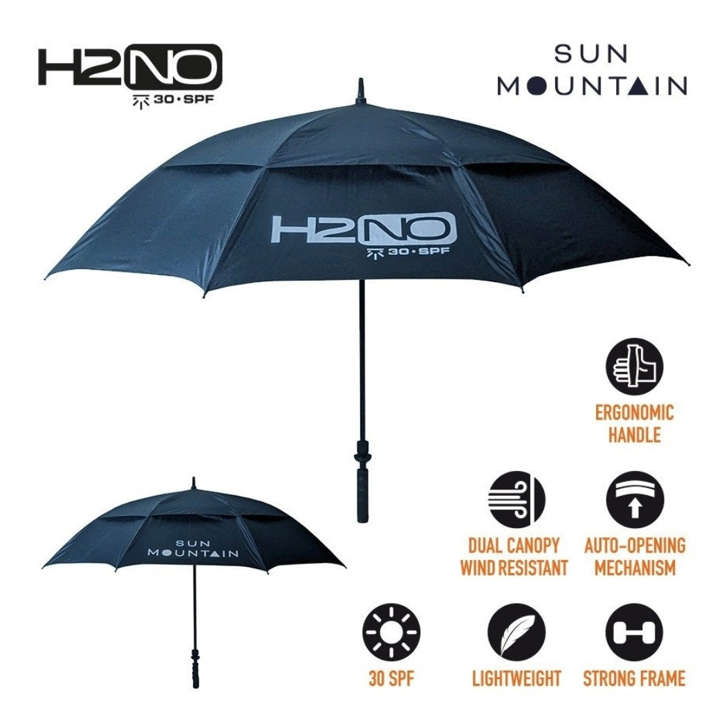 Sun Mountain H2NO Golf Umbrella - Black - with features