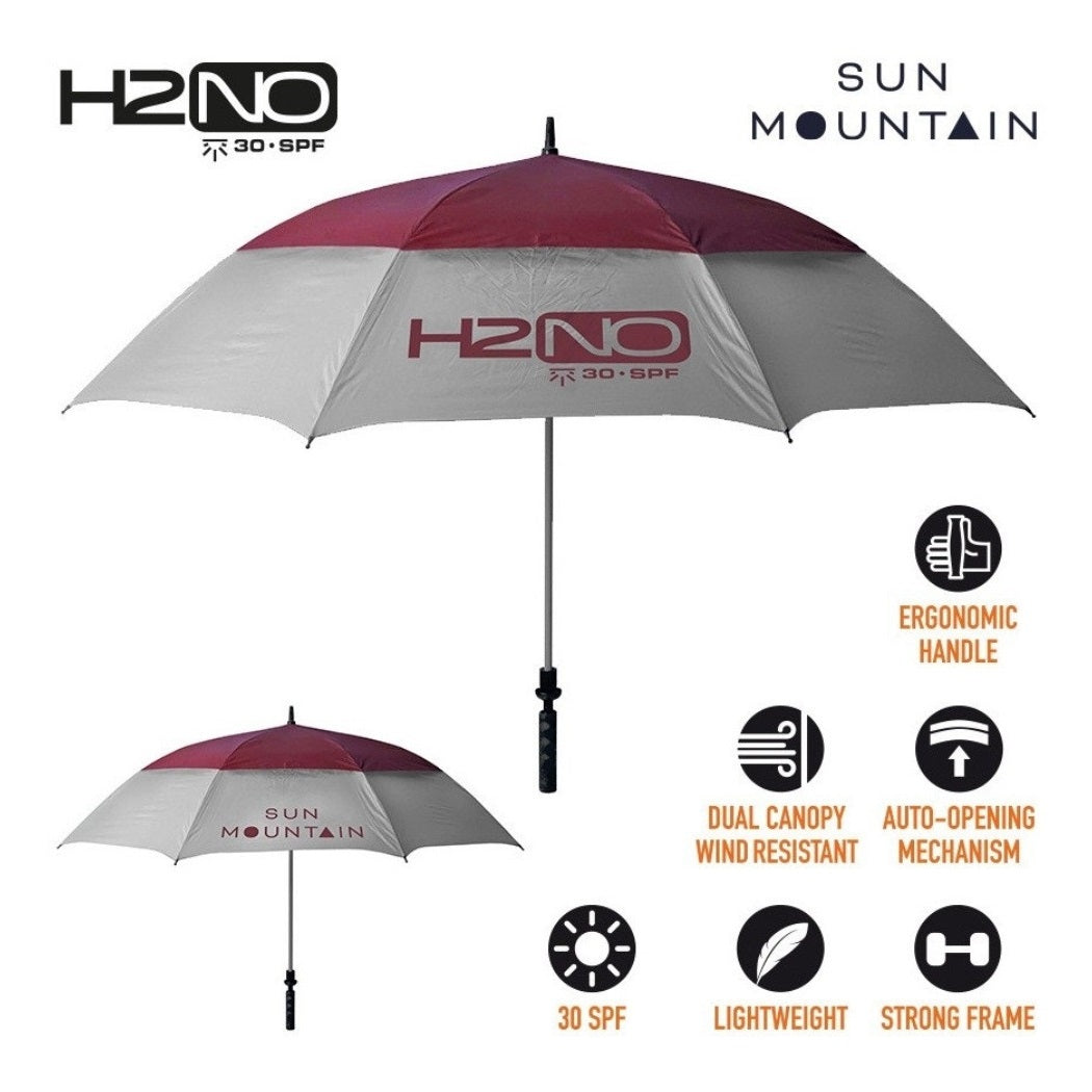 Sun Mountain H2NO Golf Umbrella - Garnet/Cadet - with features
