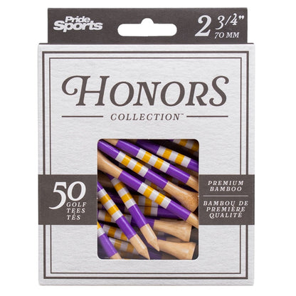 Pride Sports Honors Collection - 70mm Bamboo Golf Tees - Purple/Yellow