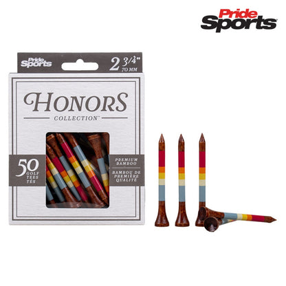 Pride Sports Honors Collection - 70mm Bamboo Golf Tees - Sunset Gradient - with packaging
