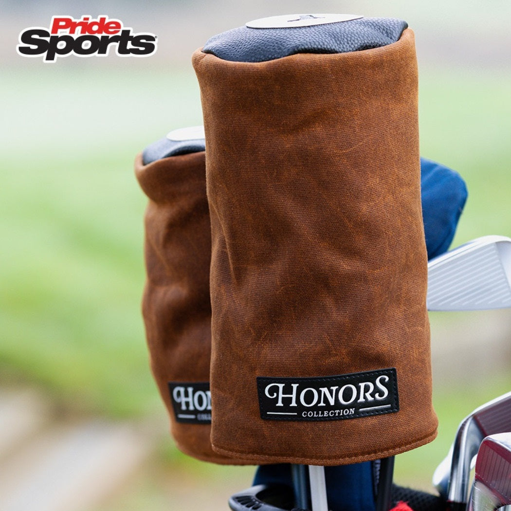 Pride Sports Honors Collection Canvas Golf Headcovers - Barrel Driver Brown - lifestyle image