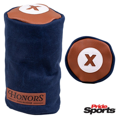 Pride Sports Honors Collection Canvas Golf Headcovers - Barrel Fairway Navy - front and top views