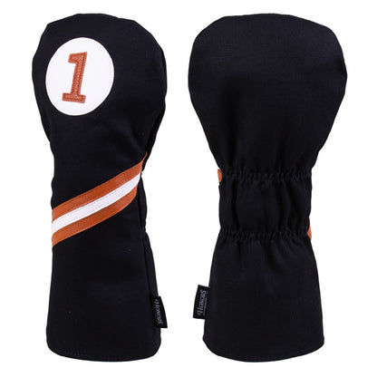 Pride Sports Honors Collection Canvas Golf Headcovers - Traditional Driver Black - front and rear views
