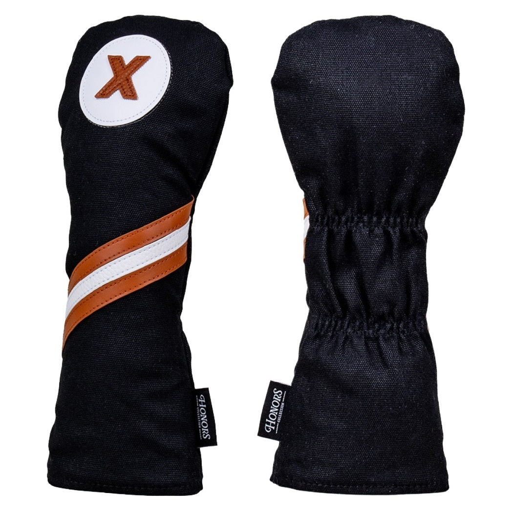 Pride Sports Honors Collection Canvas Golf Headcovers - Traditional Fairway Black - front and rear views