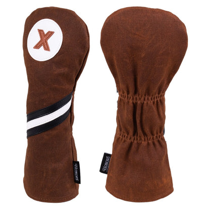 Pride Sports Honors Collection Canvas Golf Headcovers - Traditional Fairway Brown - front and rear views