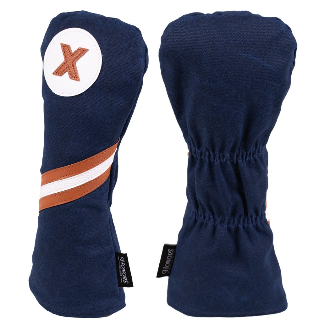 Pride Sports Honors Collection Canvas Golf Headcovers - Traditional Fairway Navy - front and rear views