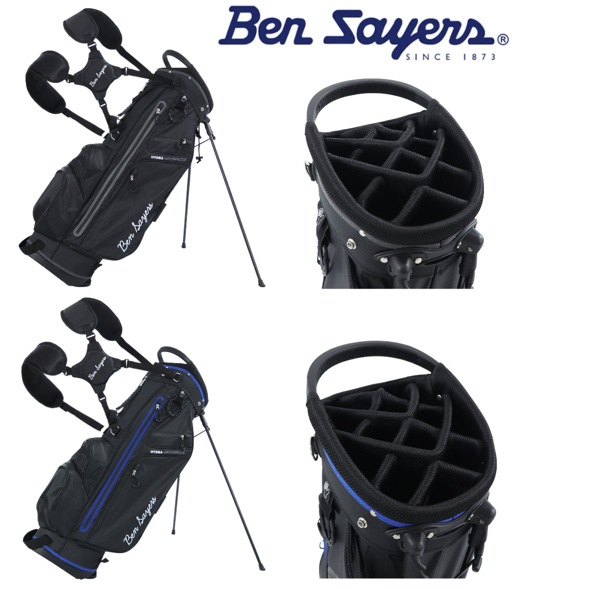 Ben Sayers Hydra Pro Stand Golf Bag - Waterproof Carry BAG - 2025 Range - showing available colours