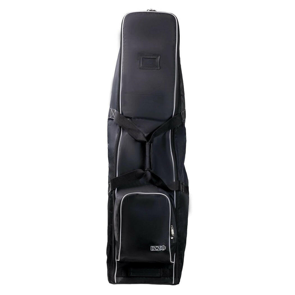 IZZO Golf Deluxe Travel Cover front view- Black White