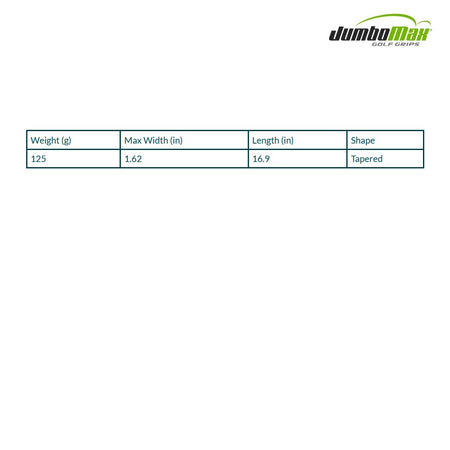 JumboMax JumboFlat 17 Putter Grip - dimensions