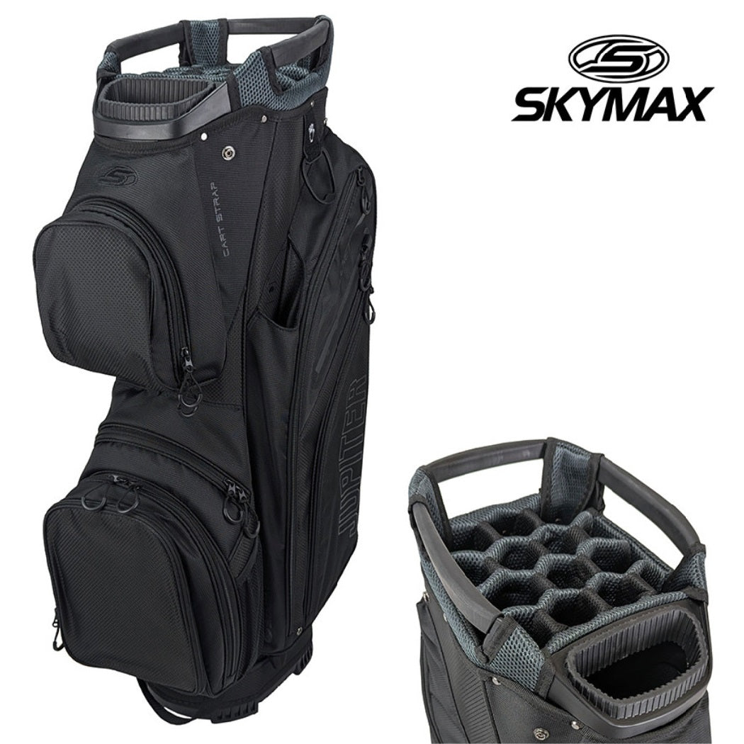 Skymax Jupiter Golf Trolley Bag - Black - with 14-way divider