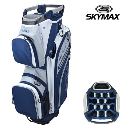 Skymax Jupiter Golf Trolley Bag - Navy/White/Grey - with 14-way divider
