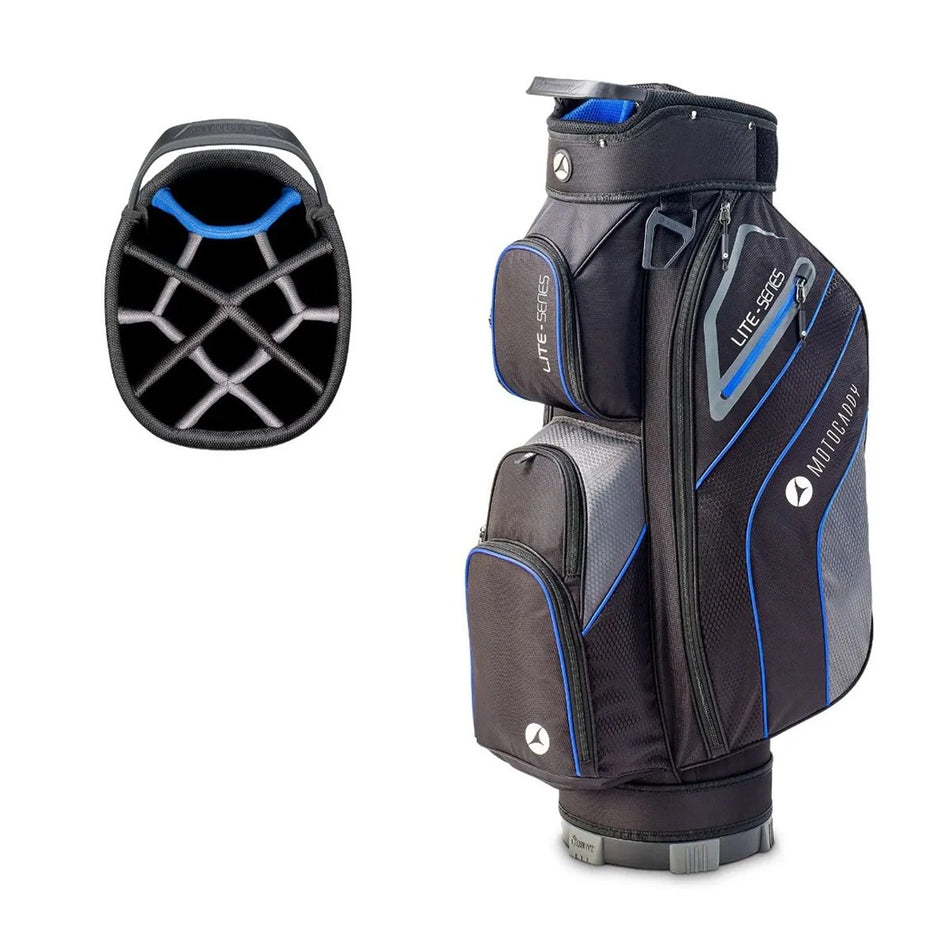 Motocaddy Lite Series 2026 golf trolley bag with 14-way divider Black/Blue