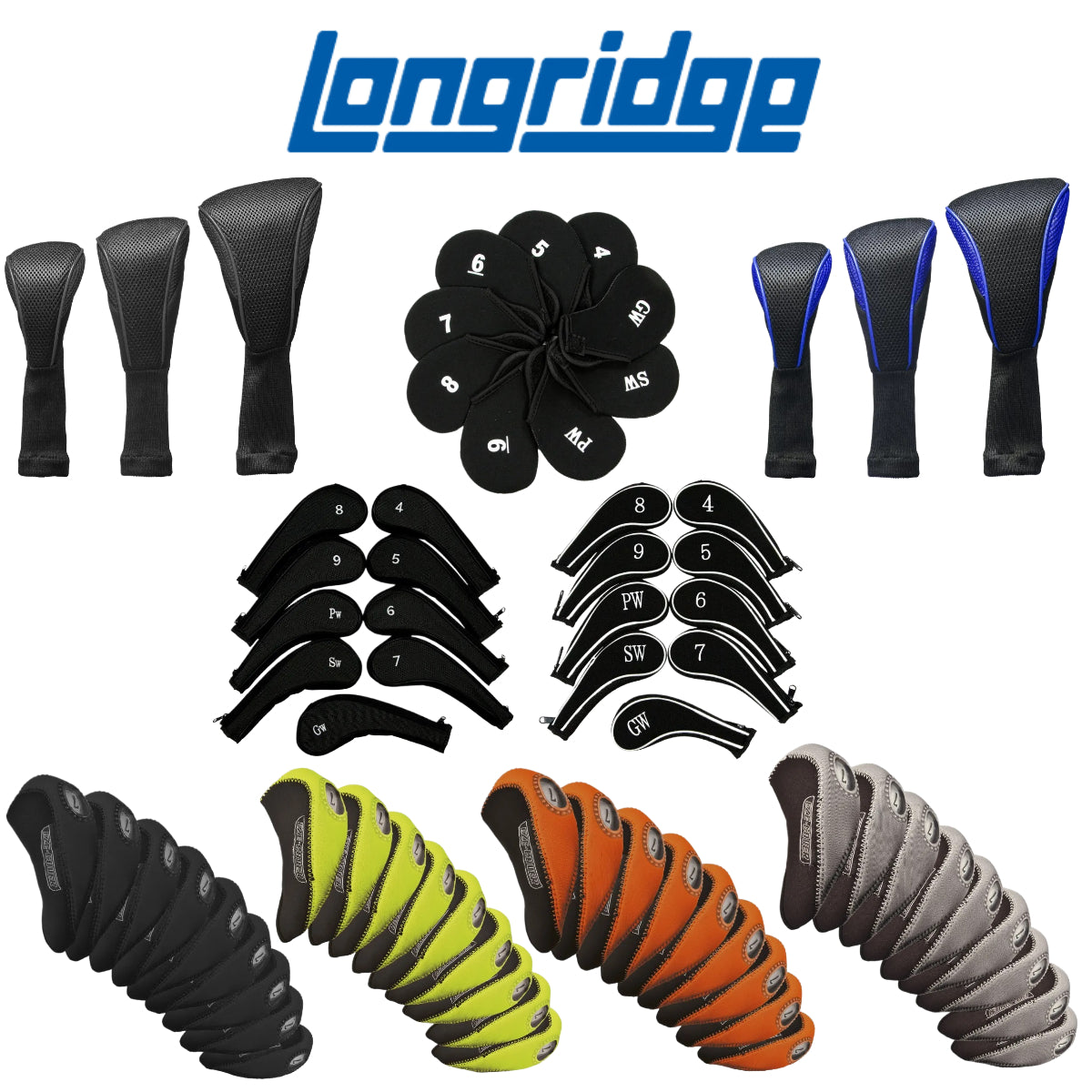 Longridge Golf Club Headcovers - For Driver, Fairway Wood, Hybrid & Irons