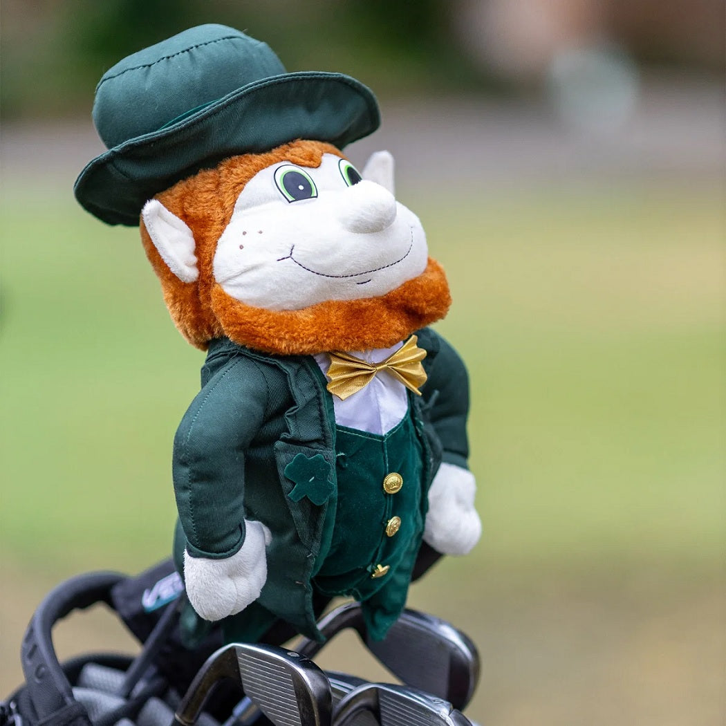 Longridge Leprechaun driver headcover fitted to a club in a golf bag