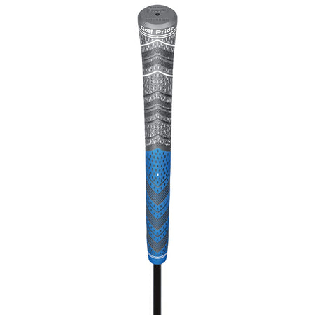 Golf Pride Multi Compound Plus4 Grip - Midsize - Blue/Charcoal - front view with top of grip