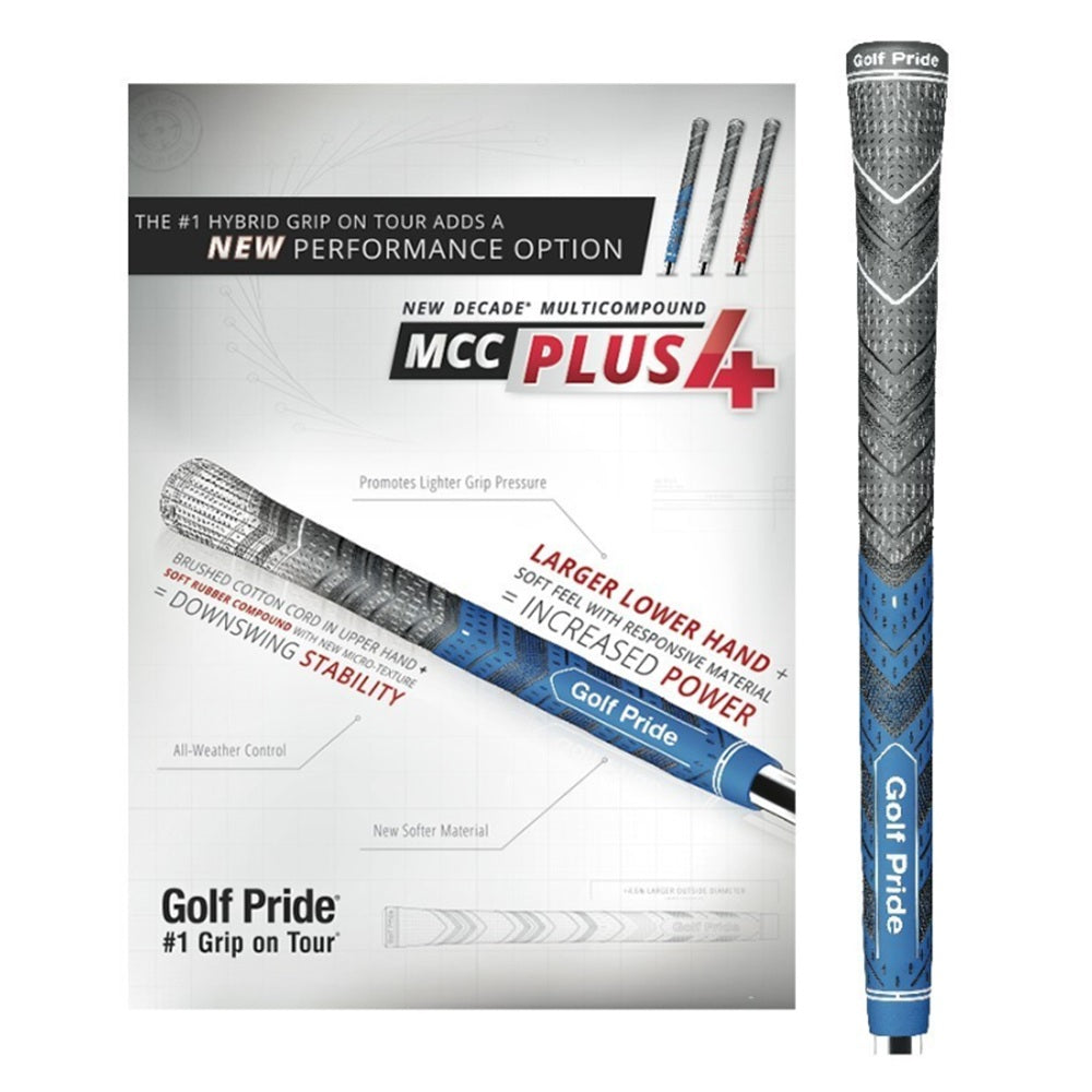 Golf Pride MCC Plus4 Jumbo Golf Grip Blue/Charcoal – Free Grip Tape