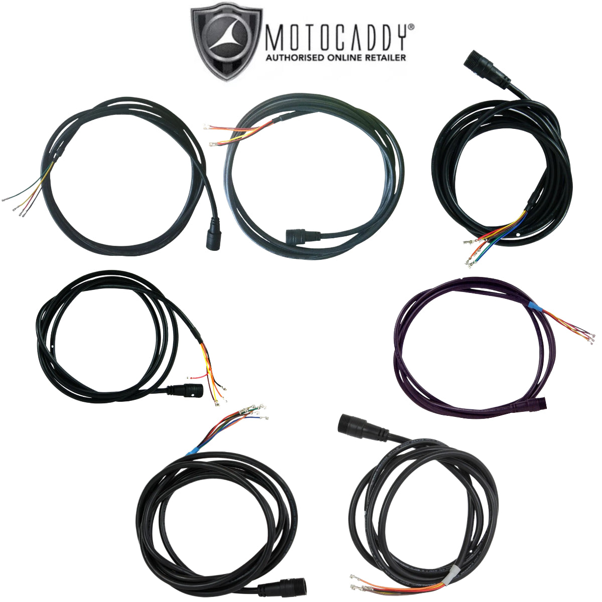 Motocaddy Electric Golf Trolley Replacement Wiring Loom - Wire Harness - showing the available models