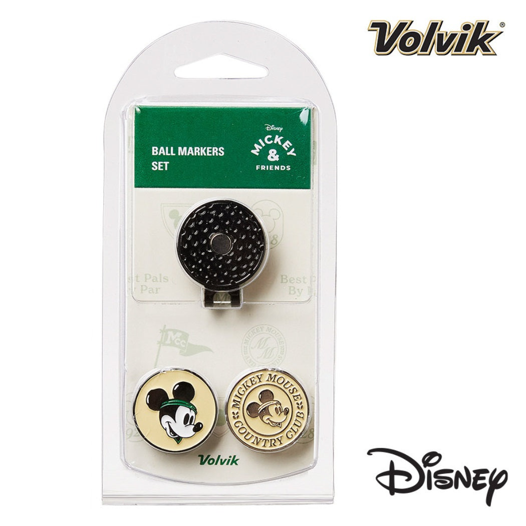 Volvik Disney Mickey Mouse Hat Clip & 2 Magnetic Golf Ball Markers - with its packaging