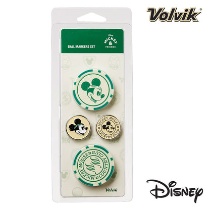 Volvik Disney Mickey Mouse Golf Ball Marker Gift Set – 4 Pack - with logos