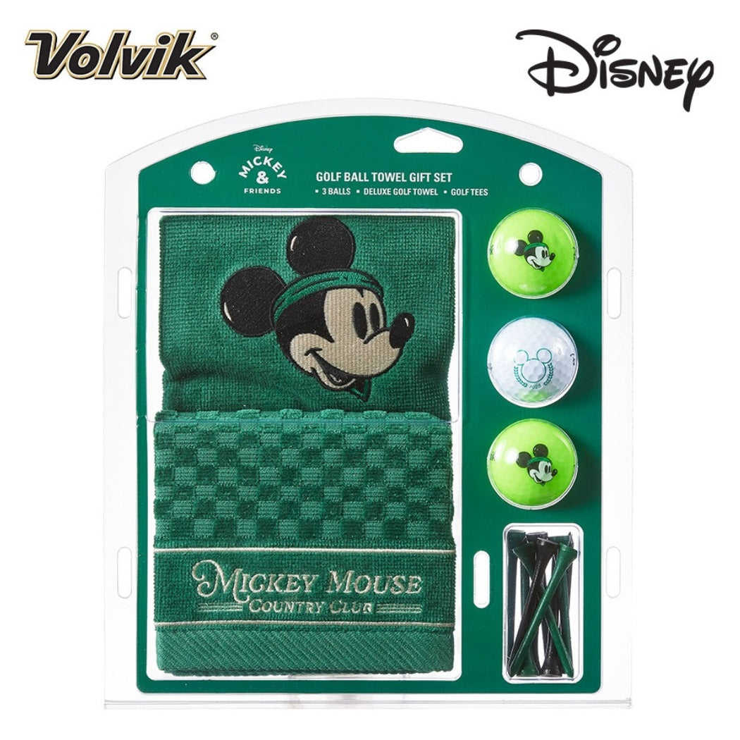 Volvik Disney Mickey Mouse Golf Ball, Towel & Tee Gift Set - with logos