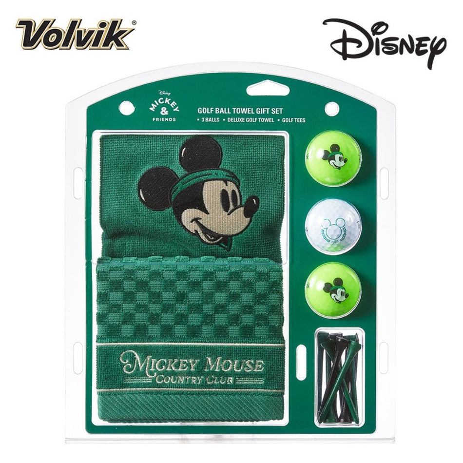 Volvik Disney Mickey Mouse Golf Ball, Towel & Tee Gift Set - with logos