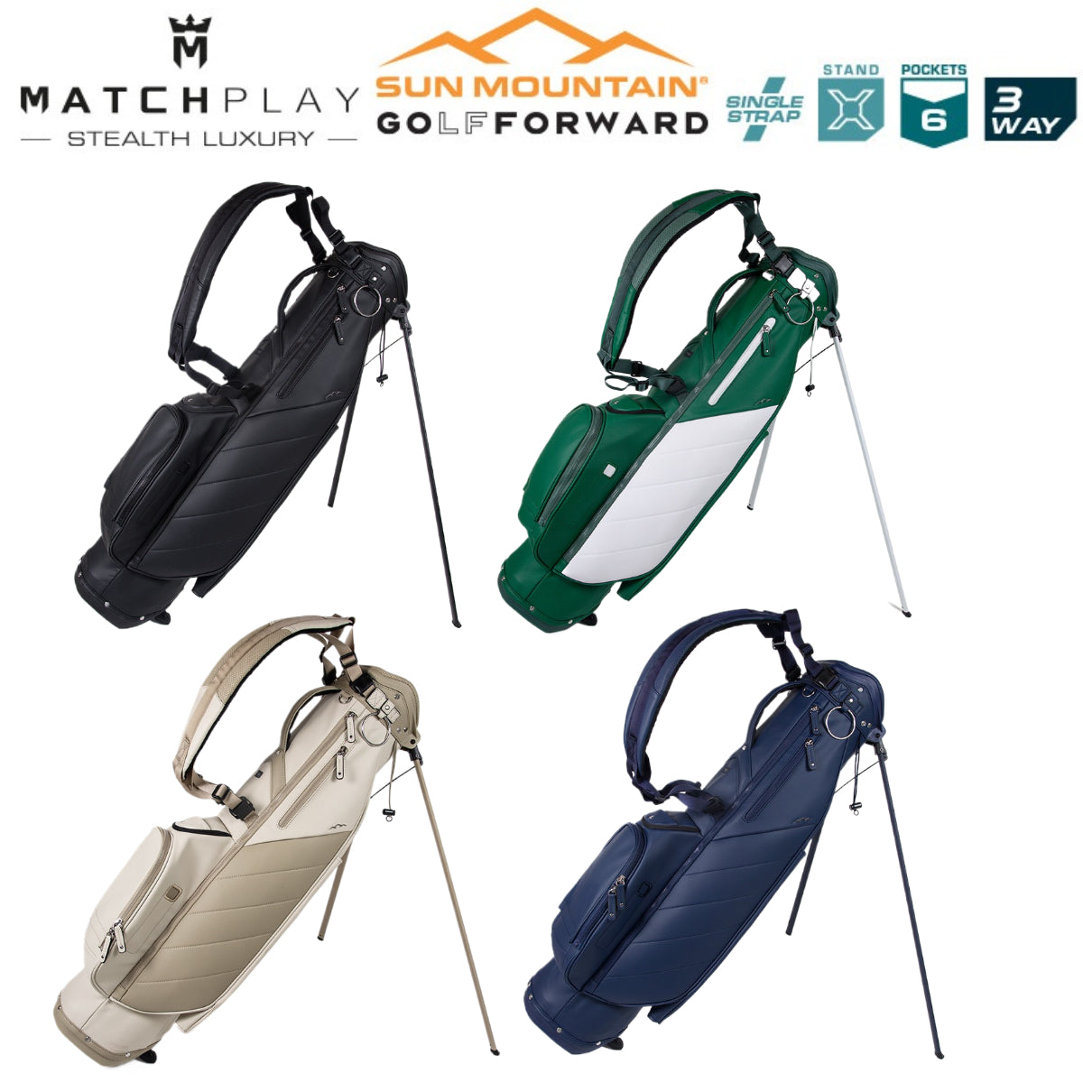 Sun Mountain Matchplay Swift Sunday Carry/Stand Bag - with features