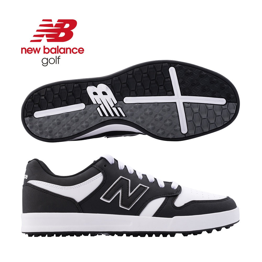 New Balance Men`s 480 SL Spikeless Golf Shoes - Black/White - spikeless soles