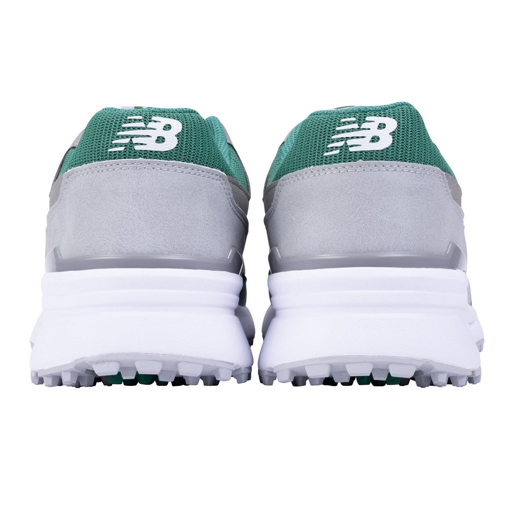 New Balance Men`s 997 SL Spikeless Golf Shoes - Grey/Green - back view