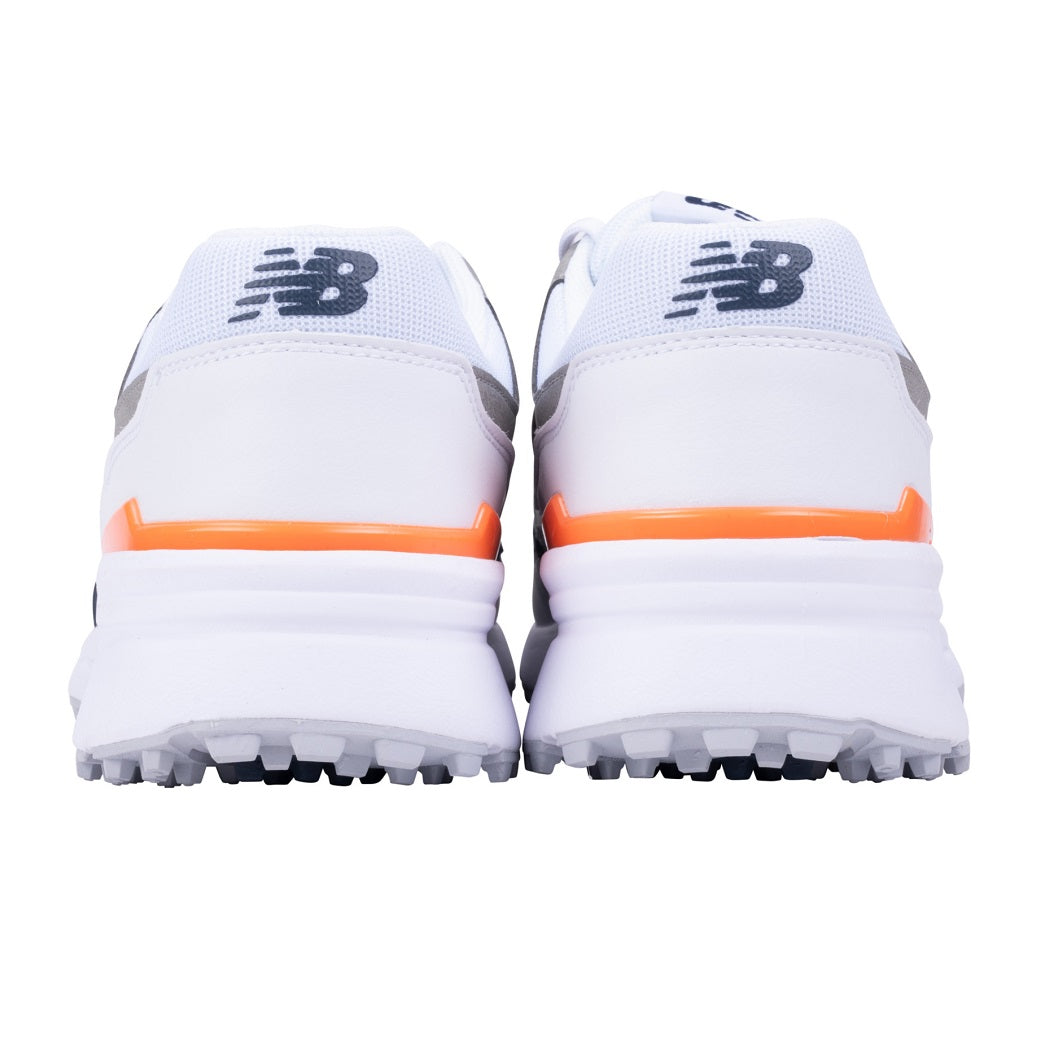 New Balance Mens 997 SL Spikeless Golf Shoe - Grey/White - back view