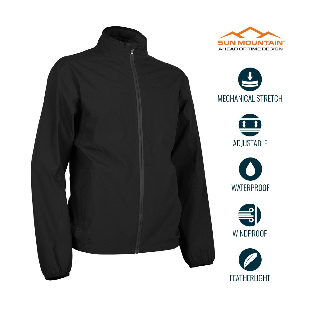 Sun Mountain Monsoon Waterproof Jacket - Black - front view