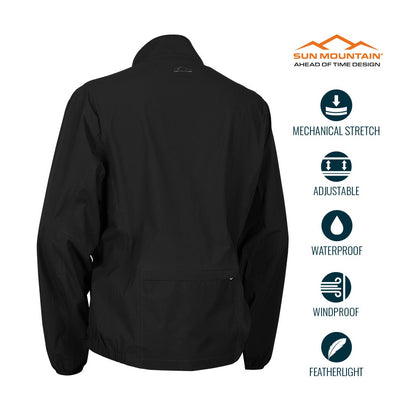 Sun Mountain Monsoon Waterproof Jacket - Black - back view