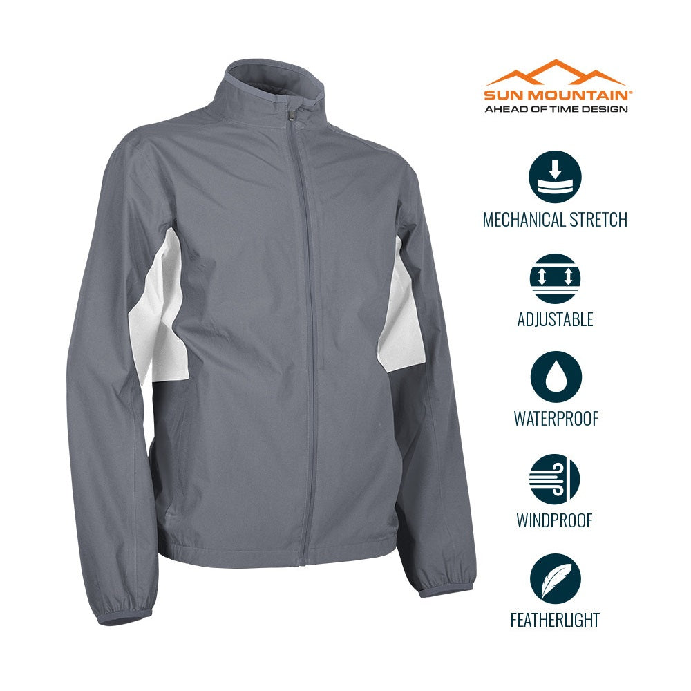 Sun Mountain Monsoon Waterproof Jacket - Cadet / White - front view