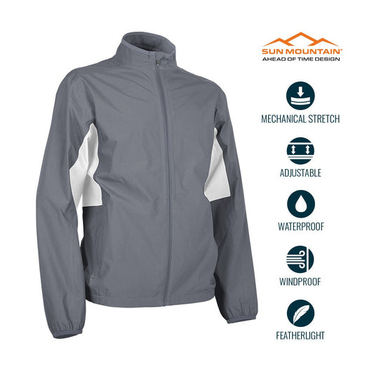 Sun Mountain Monsoon Waterproof Jacket - Cadet / White - front view