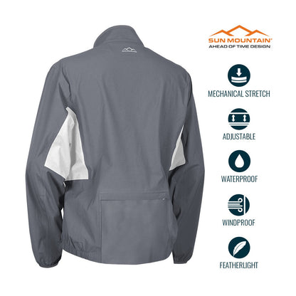 Sun Mountain Monsoon Waterproof Jacket - Cadet / White - back view