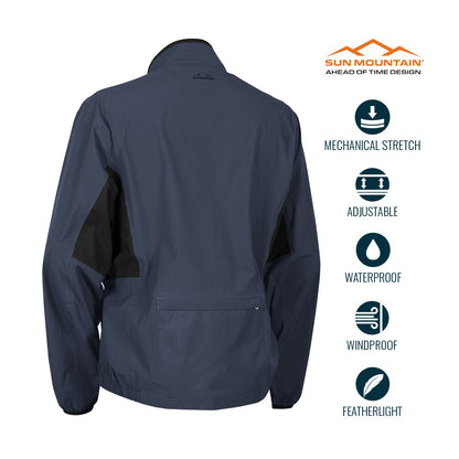 Sun Mountain Monsoon Waterproof Jacket - Navy / Black - back view