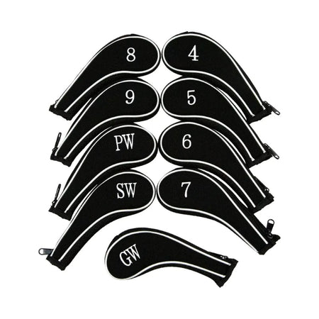 Longridge Golf Club Headcovers - For Driver, Fairway Wood, Hybrid & Irons - Neoprene Zip Iron Set