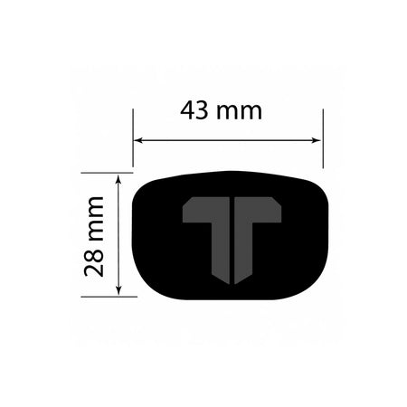 2Thumb OG Taper 43 Lite Putter Grip - Black - dimensions