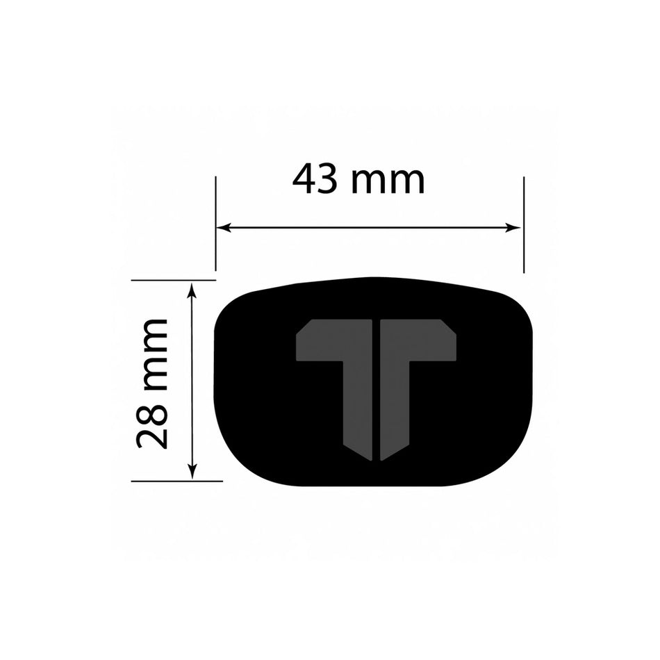 2Thumb OG Taper 43 Lite Putter Grip - Black - dimensions